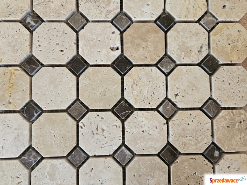Mozaika marmurowa Trawertyn Beige/Hang Brown... - Płytki podłogowe - Przemyśl