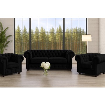 Komplet Chesterfield szeroki - skóra naturalna,... - Sofy, fotele, komplety... - Reda - zdjęcie 3