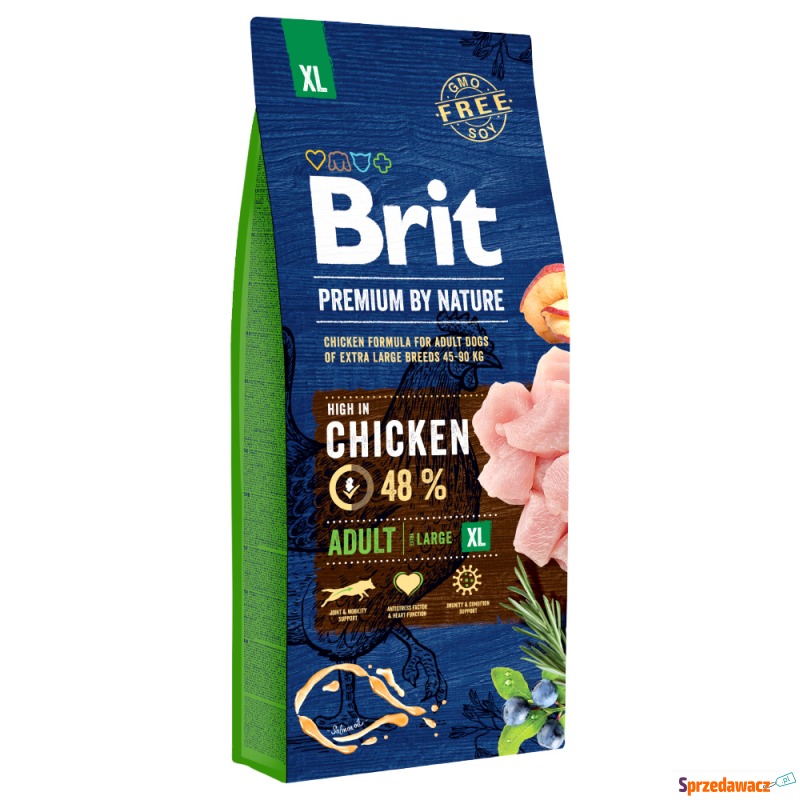 Brit Premium by Nature Adult XL, kurczak - 15... - Karmy dla psów - Gostyń