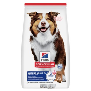 Dwupak Hill's - Mature Adult 7+ Medium, jagnięcina z ryżem, 2 x 14 kg