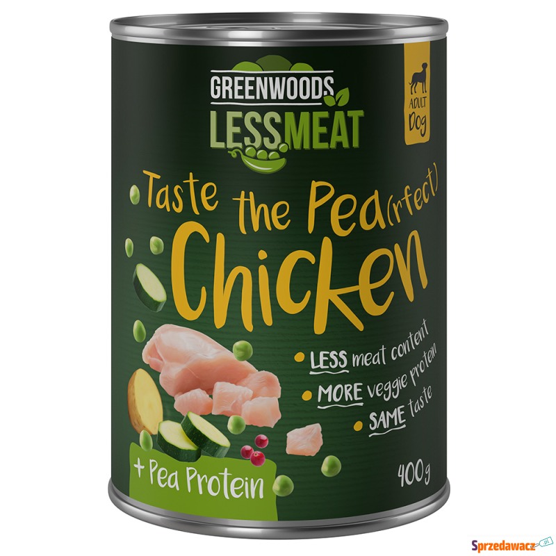 Greenwoods Less Meat z groszkiem, 6 x 400 g -... - Karmy dla psów - Szczecinek