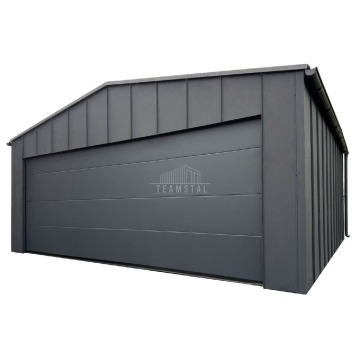 Garaż blaszany Premium 6x5,8 Brama segmentowa drzwi okno rynny TS1095
