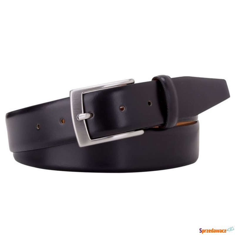 Elegancki pasek skórzany męski 3,5cm czarny g... - Paski do spodni - Jelenia Góra