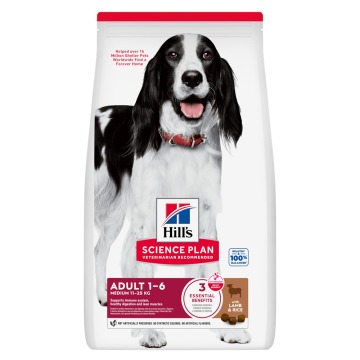 Hill's Science Plan Adult Medium, z jagnięciną i ryżem - 14 kg