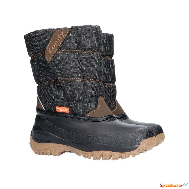 Śniegowce dziecięce COMFY w kolorze czarnym - Buty zimowe dziecięce - Tarnów
