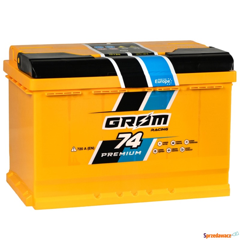 Akumulator Grom Racing 74Ah 720A Prawy Plus -... - Akumulatory - Opole