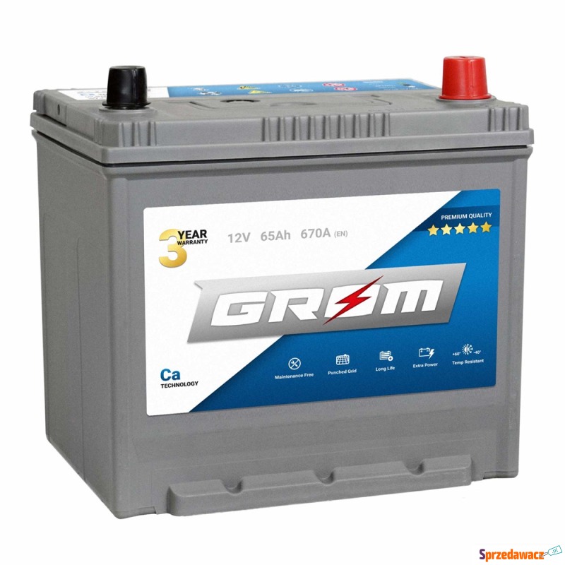 Akumulator Grom Premium 65Ah 670A...