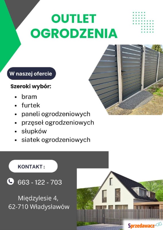 Outlet ogrodzenia , Międzylesie , gmina Włady... - Pozostałe el. ogrodzeniowe - Turek