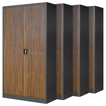 Zestaw 4x szafa biurowa metalowa antracytowa/orzech, 900x1950x400 mm: JAN H Eco Design