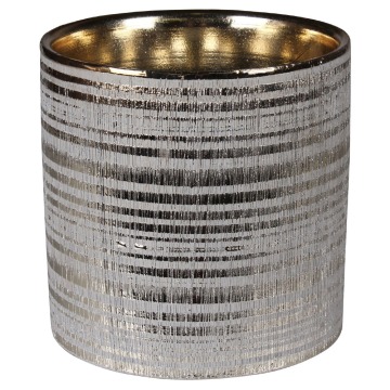 SELSEY Osłonka na doniczkę Betje ceramiczna 13,5 cm złota - Genesis
