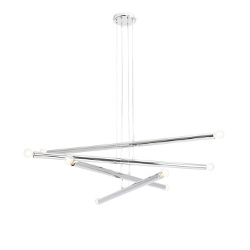 SELSEY Lampa wisząca Assilves x8 srebrna - Genesis