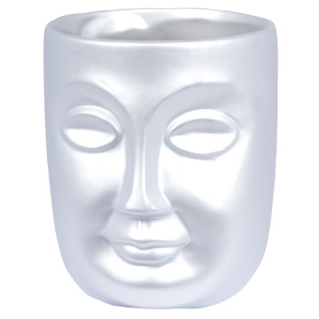SELSEY Doniczka ceramiczna Tantury średnica 18 cm srebrna - Genesis