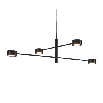 SELSEY Lampa wisząca Clyde x4 czarna 89,6 cm - Genesis