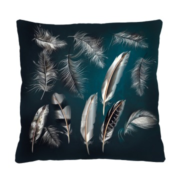 SELSEY Poduszka dekoracyjna Diecca 40x40 cm z motywem piór - Genesis