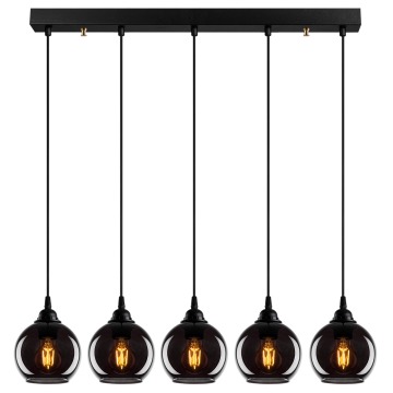 SELSEY Lampa wisząca Communis x5 dymiony klosz - Genesis