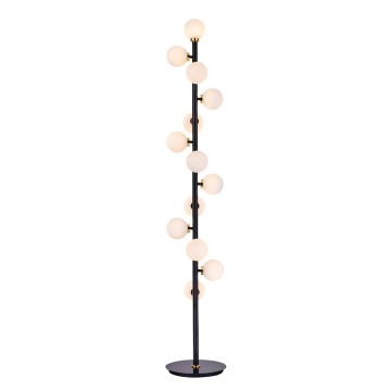 SELSEY Lampa podłogowa Silvania 165 cm czarna/złota - Genesis