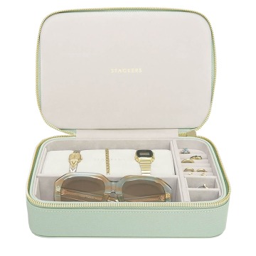 SELSEY Organizer na biżuterię Pebble Travel Jewellery Accessory Box zieleń szałw - Genesis