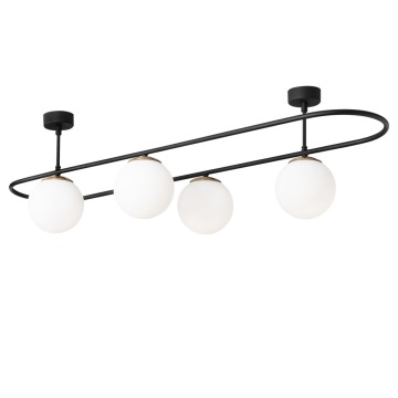 SELSEY Lampa sufitowa Flawls x4 czarna - Genesis