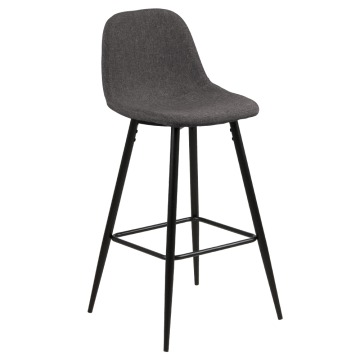 SELSEY Hoker tapicerowany Zakomo szara plecionka na czarnej podstawie 91 cm - Genesis