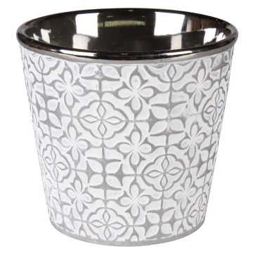 SELSEY Osłonka na doniczkę Ceana ceramiczna 13 cm szara - Genesis
