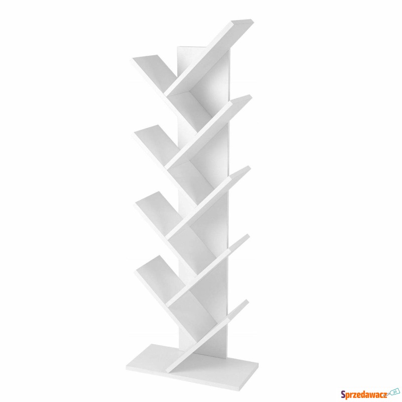 Regał na książki, jodełka, 50x25x141 cm, biel,... - Regały - Stargard