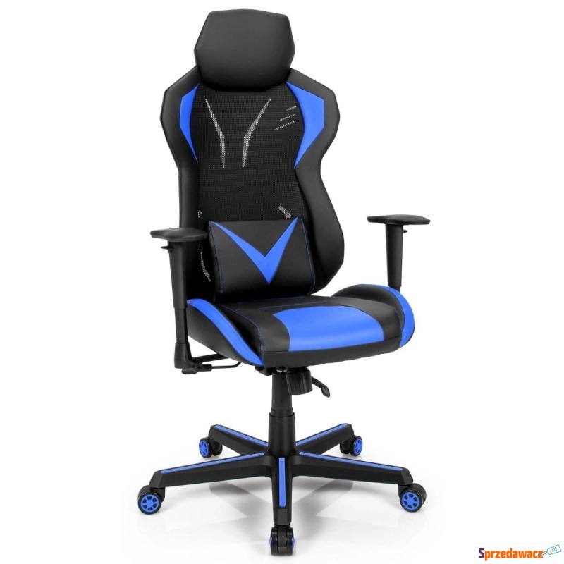 Ergonomiczne krzesło gamingowe niebiesko-czarne - Krzesła gamingowe - Oława