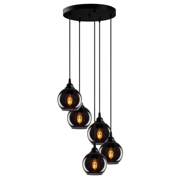 SELSEY Lampa wisząca Communis x5 kaskada dymiony klosz - Genesis