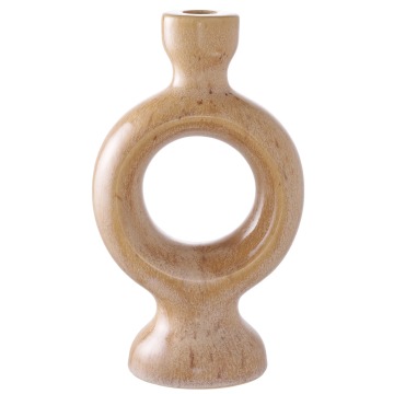 SELSEY Świecznik Codeted ceramiczny 23,4 cm brązowy - Genesis
