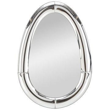 SELSEY Lustro ścienne Ivory 120x80 cm w srebrnej ramie gięte szkło - Genesis