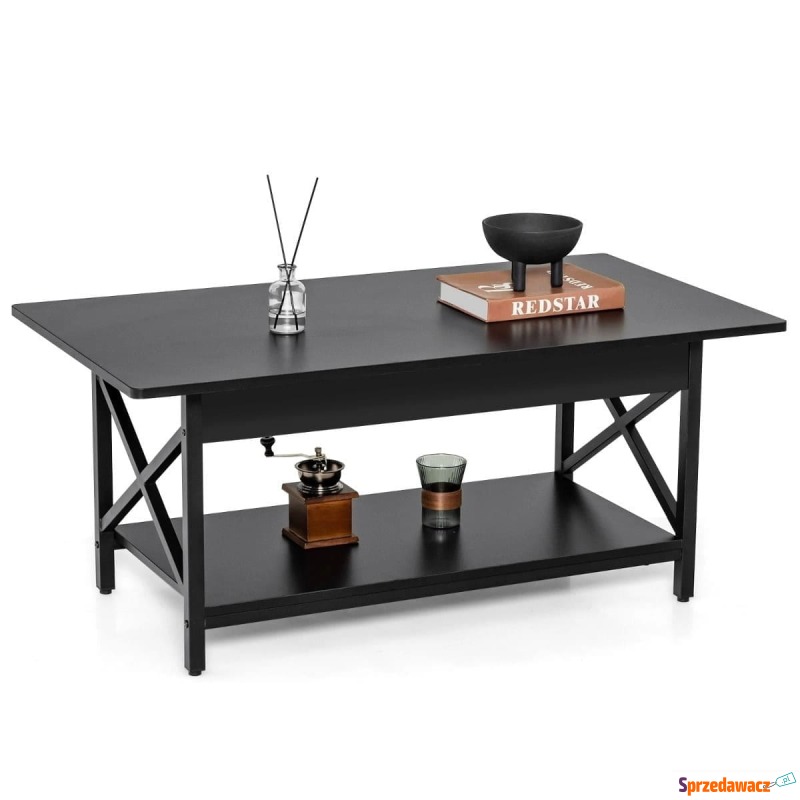 Industrialny stolik kawowy czarny 110 x 60 x 48... - Stoły, stoliki, ławy - Lublin