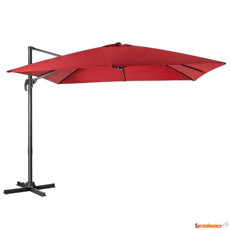 Parasol tarasowy 3m z obrotem 360° bordowy - Parasole, markizy, żagle - Świętochłowice