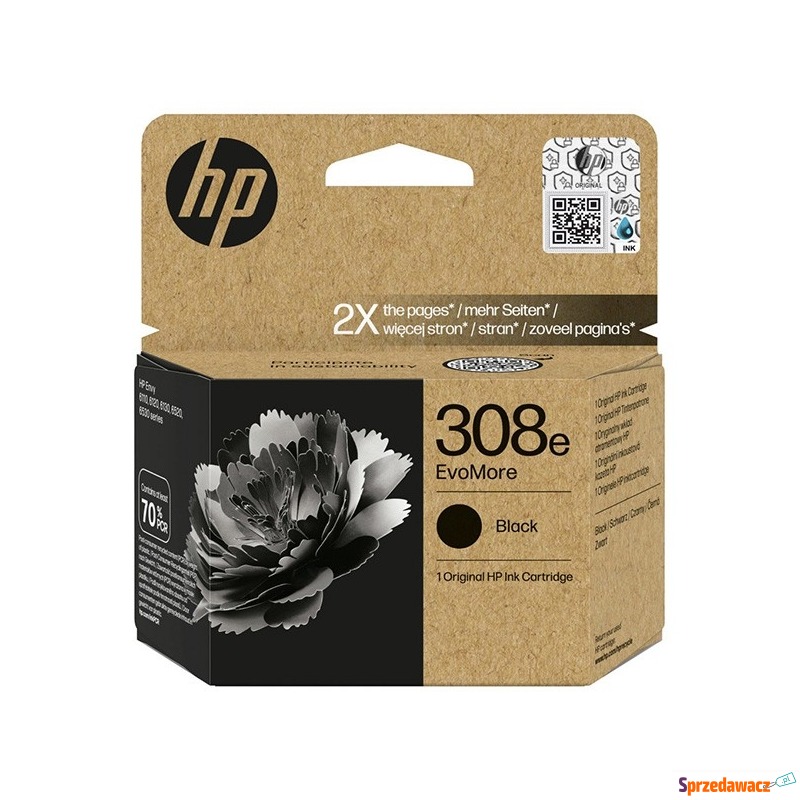 HP oryginalny ink EvoMore 7FP22UE, HP 308e, black,... - Tusze, tonery - Zabrze