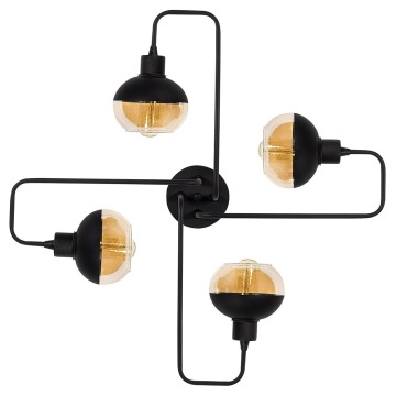 SELSEY Lampa sufitowa Krisja x4 czarna - Genesis