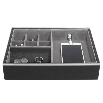 SELSEY Organizer na biżuterię Pebble Valet With Clear Acrylic czarny - Genesis