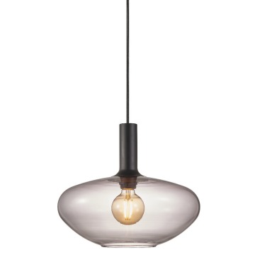 SELSEY Lampa wisząca Alton średnica 35 cm szare szkło - Genesis