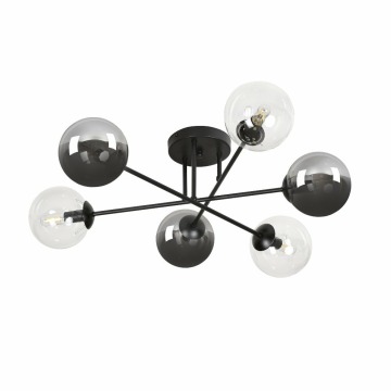 SELSEY Lampa sufitowa Minturno czarno-transparentna x6 - Genesis