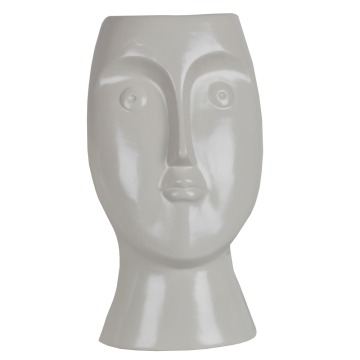 SELSEY Doniczka porcelanowa Dienged twarz beżowa - Genesis