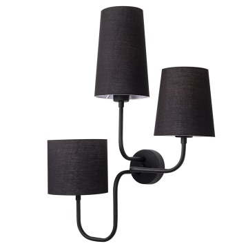 SELSEY Kinkiet ścienny Katiello x3 średnica 11 cm czarny - Genesis