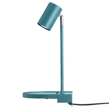 SELSEY Lampa ścienna Cody turkusowa z półką - Genesis