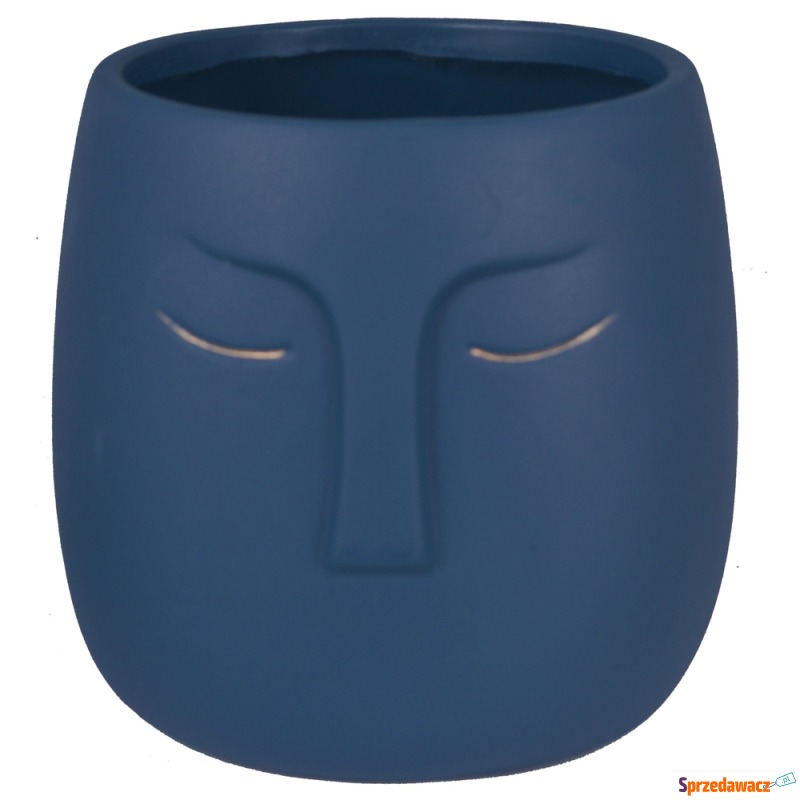 SELSEY Doniczka ceramiczna Rizined twarz granatowa... - Donice, doniczki - Konin