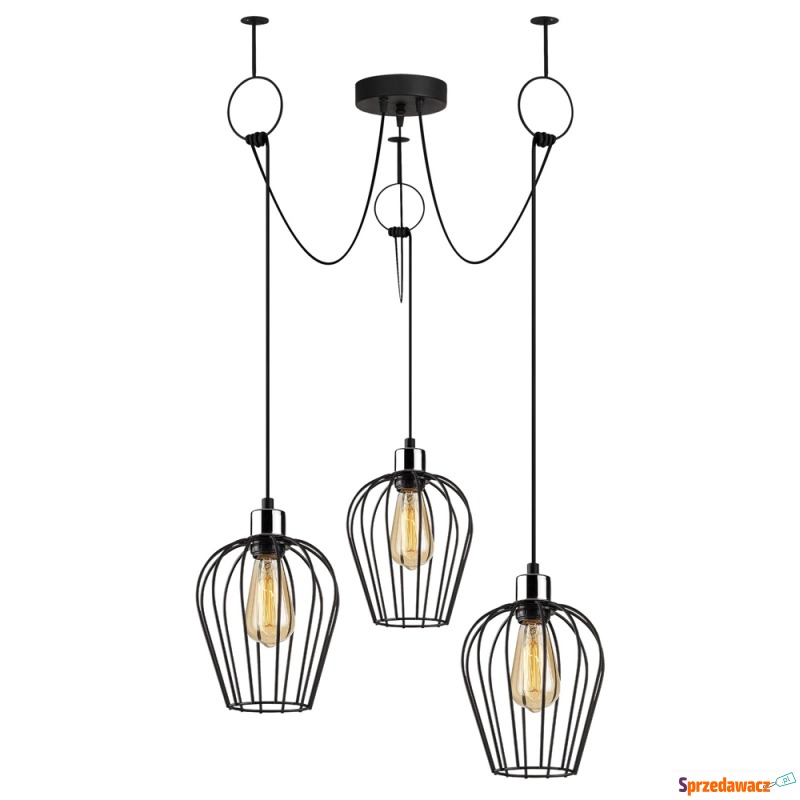 SELSEY Żyrandol wiszący Solanum x3 czarny asy... - Lampy wiszące, żyrandole - Gdańsk