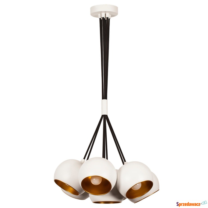 SELSEY Lampa wisząca Rientaki x5 kule biała -... - Lampy wiszące, żyrandole - Płock