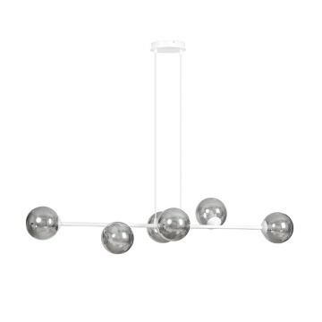 SELSEY Lampa wisząca Sulmona biała z grafitowymi kloszami x6 - Genesis