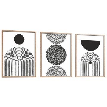 SELSEY Zestaw trzech obrazów Bodenass 70x50 cm czarne koła - Genesis