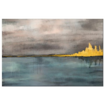 SELSEY Obraz Złote miasto jednoczęściowy 120x80 cm szeroki - Genesis