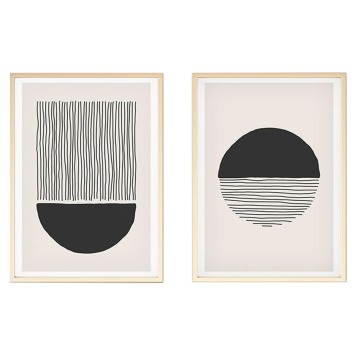 SELSEY Zestaw 2 obrazów Bodenass 40x30 cm czarne słońce - Genesis