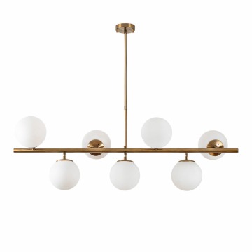 SELSEY Lampa wisząca Horrelf x7 złota/ mleczne klosze - Genesis