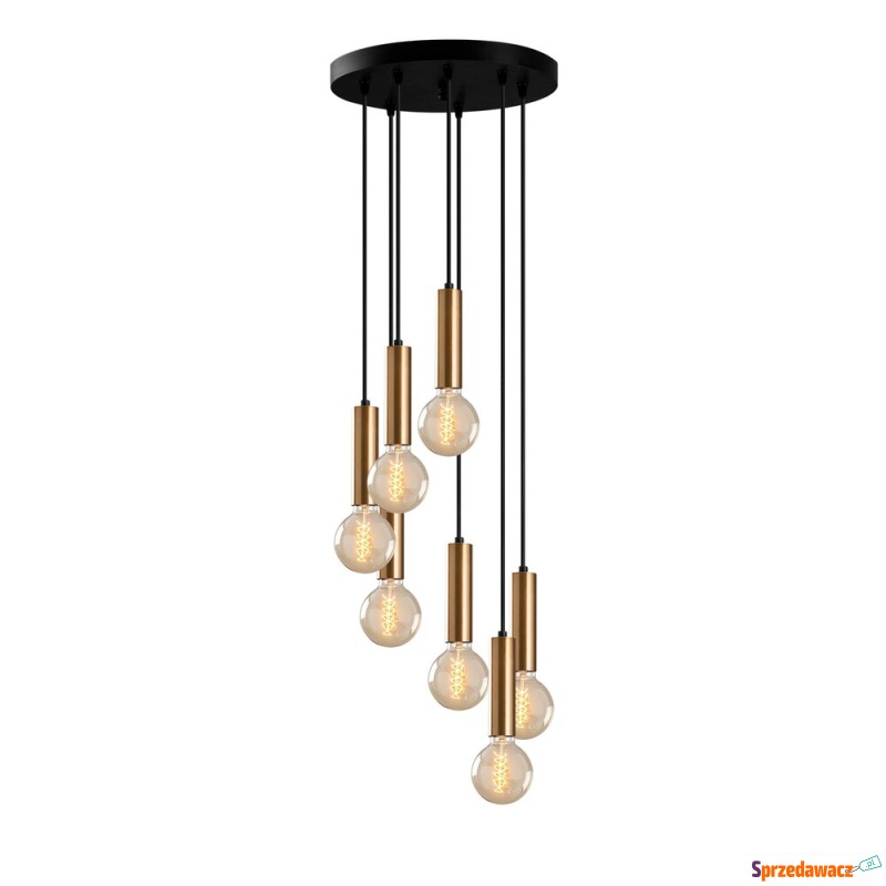SELSEY Lampa wisząca Thestly x7 czarno-złota -... - Lampy wiszące, żyrandole - Drawsko