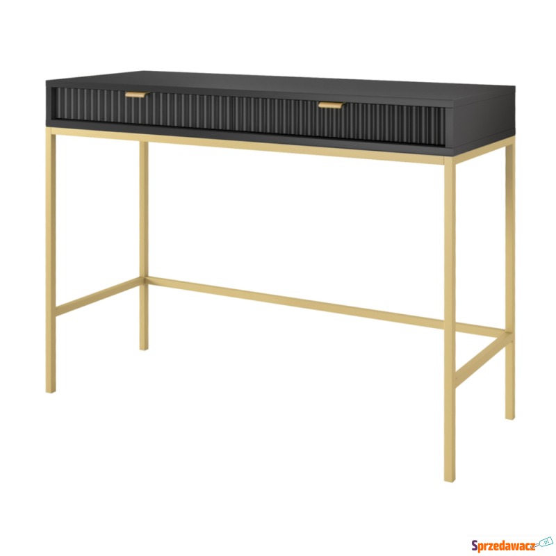 SELSEY Toaletka biurko Vellore 104 cm czarna z... - Toaletki - Przemyśl