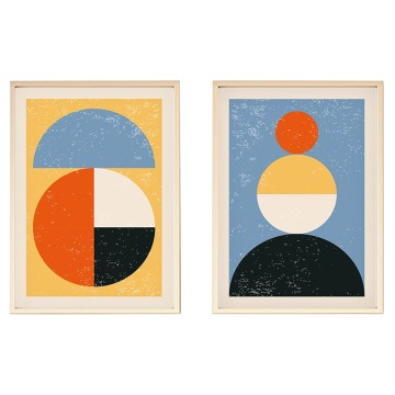 SELSEY Zestaw 2 obrazów Bodenass 40x30 cm wielokolorwe koła - Genesis